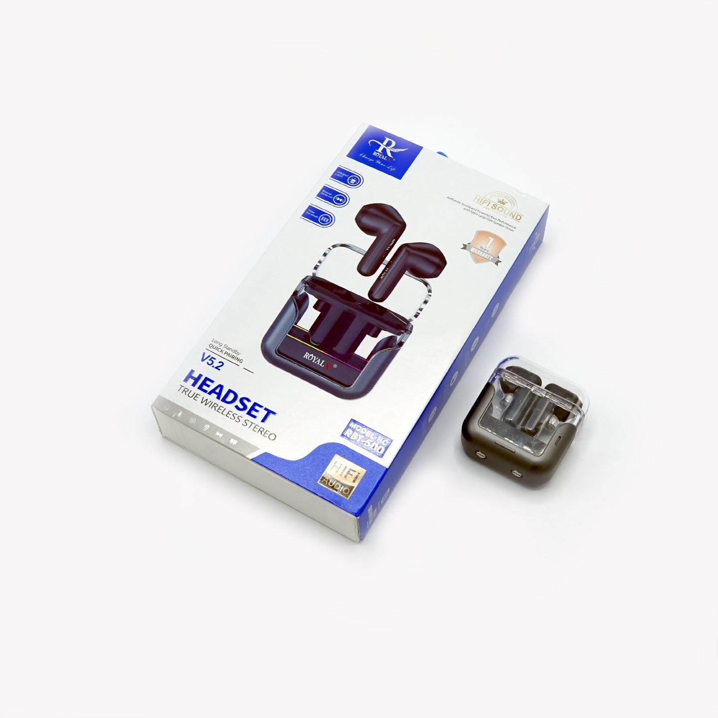 RGB EARBUDS WIRELESS LONG STAND BY QUICK PAIRING V5.2 RBT-500