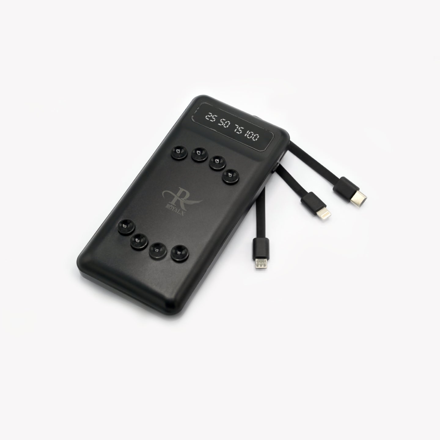 R-101 Power Bank | 10000mAh 2.4A Fast Charging.Royalx Stay powered up anywhere with the R-101 10000mAh Power Bank.
Delivers 2.4A fast charging for smartphones, tablets, and more.
Compact, lightweight design makes it perfect for travel and daily use.
Reliable backup battery for uninterrupted performance on the go. Karachi Pakistan
