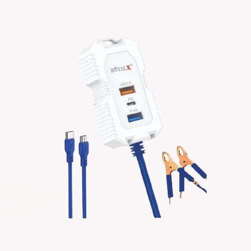 R-999 PD Charger | 3.4A Type-C & Micro 12V.24V Royalx Pakistan