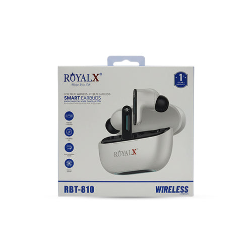 Discover the Power of ROYAL X RBT 810 Sport Wireless Earbuds

Experience ultimate wireless freedom and premium sound with the ROYAL X RBT 810 Sport Earbuds. Perfect for workouts, commuting, or relaxing, these earbuds combine style, comfort, and durability.

Key Features:

True Wireless Stereo: Enjoy complete freedom without tangled wires.

High-Definition Sound &amp; Strong Bass: Crystal-clear audio and powerful bass for music, calls, and podcasts.

Touch Controls: Easily play, pause, skip tracks, and take 