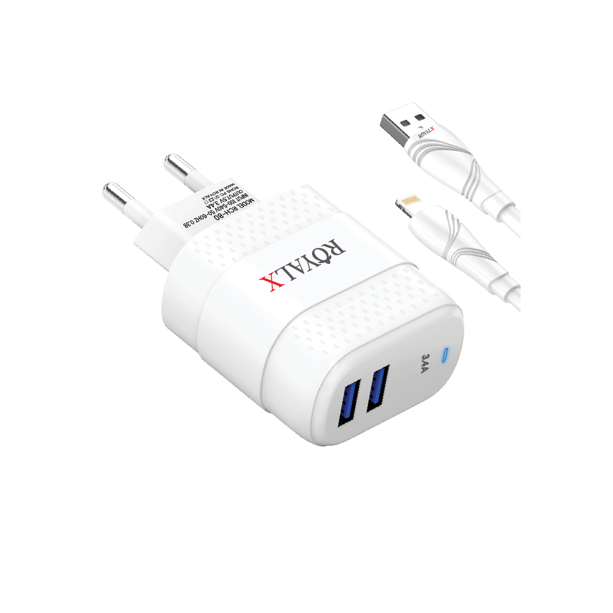 RCH-80 3.4A with 2 USB Port Charger